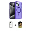 ieg™ iPhone 14 Kılıf Nova Asil Prime - Siyah Buffer Cam Ekran Koruyucu + Siyah Shine Kamera Lens