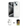 ieg™ iPhone 14 Kılıf Nova Asil Prime - Siyah Buffer Cam Ekran Koruyucu + Siyah Shine Kamera Lens