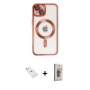 ieg™ iPhone 14 Kılıf Nova Işık Özel Seri - Siyah Bilvis 3D Cam Ekran Koruyucu + Sierra Blue Diamond Kamera Lens