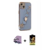 ieg™ iPhone 14 Kılıf Nova Işık Prime - Siyah Buffer Cam Ekran Koruyucu + Mavi Raze Metal Kamera Lens