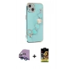 ieg™ iPhone 14 Kılıf Nova Işık Prime - Siyah Buffer Cam Ekran Koruyucu + Mavi Raze Metal Kamera Lens