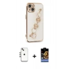 ieg™ iPhone 14 Kılıf Nova Işık Prime - Siyah Buffer Hayalet Cam Ekran Koruyucu + Gökkuşağı Shine Kamera Lens