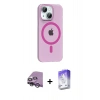 ieg™ iPhone 14 Kılıf Pusula Form Özel Seri - Siyah Bilvis 5in1 3D Magic Cam Ekran Koruyucu + Gümüş Raze Metal Kamera Lens