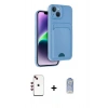 ieg™ iPhone 14 Kılıf Vadi Çizgi Prime - Siyah Joko Magic 5D Cam + Kırmızı Shine Kamera Lens