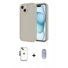 ieg™ iPhone 14 Kılıf Yankı Yansıma Özel Seri - Siyah Joko Magic 5D Cam + Siyah Shine Kamera Lens