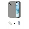 ieg™ iPhone 14 Kılıf Yankı Yansıma Özel Seri - Siyah Joko Magic 5D Cam + Yeşil Diamond Kamera Lens