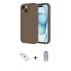 ieg™ iPhone 14 Kılıf Yankı Yansıma Özel Seri - Siyah Joko Magic 5D Cam + Yeşil Diamond Kamera Lens