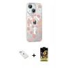 ieg™ iPhone 14 Kılıf Yörünge Işık Prime - Siyah Buffer Cam Ekran Koruyucu + Yeşil Diamond Kamera Lens