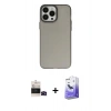 ieg™ iPhone 14 Pro Max Kılıf Ahenk Çizgi Prime - Siyah Bilvis 5in1 5D Magic Hayalet Cam Ekran Koruyucu + Siyah Bilvis Titan Kamera Lens