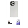 ieg™ iPhone 14 Pro Max Kılıf Ahenk Çizgi Prime - Siyah Bilvis 5in1 5D Magic Hayalet Cam Ekran Koruyucu + Siyah Bilvis Titan Kamera Lens