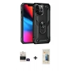 ieg™ iPhone 14 Pro Max Kılıf Ahenk Klasik Koleksiyonu - Siyah 6D Mat Seramik Hayalet Nano Ekran Koruyucu + Siyah Bilvis Titan Kamera Lens