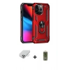 ieg™ iPhone 14 Pro Max Kılıf Ahenk Klasik Koleksiyonu - Siyah Joko Magic 5D Hayalet Cam + Gümüş Band Metal Kamera Lens