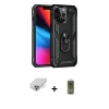 ieg™ iPhone 14 Pro Max Kılıf Ahenk Klasik Koleksiyonu - Siyah Joko Magic 5D Hayalet Cam + Gümüş Band Metal Kamera Lens