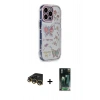 ieg™ iPhone 14 Pro Max Kılıf Ahenk Modern Serisi - Siyah 360 Mat Full Body Arka Koruyucu + Gold Raze Metal Kamera Lens