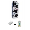 ieg™ iPhone 14 Pro Max Kılıf Ahenk Modern Serisi - Siyah Polymer Nano Ekran Koruyucu + Gümüş Band Metal Kamera Lens