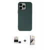 ieg™ iPhone 14 Pro Max Kılıf Ahenk Serisi - Siyah Bilvis 3D Mat Cam Ekran Koruyucu + Derin Mor Bilvis Titan Kamera Lens