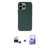 ieg™ iPhone 14 Pro Max Kılıf Ahenk Serisi - Siyah Bilvis 5in1 5D Magic Hayalet Cam Ekran Koruyucu + Derin Mor Bilvis Titan Kamera Lens