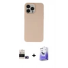 ieg™ iPhone 14 Pro Max Kılıf Ahenk Serisi - Siyah Bilvis 5in1 5D Magic Hayalet Cam Ekran Koruyucu + Derin Mor Bilvis Titan Kamera Lens