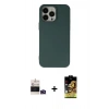 ieg™ iPhone 14 Pro Max Kılıf Ahenk Serisi - Siyah Buffer Cam Ekran Koruyucu + Derin Mor Bilvis Titan Kamera Lens