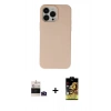 ieg™ iPhone 14 Pro Max Kılıf Ahenk Serisi - Siyah Buffer Cam Ekran Koruyucu + Derin Mor Bilvis Titan Kamera Lens