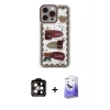 ieg™ iPhone 14 Pro Max Kılıf Çekirdek Asil - Siyah Bilvis 5in1 5D Magic Hayalet Cam Ekran Koruyucu + Turuncu PVD Metal Kamera Lens