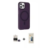 ieg™ iPhone 14 Pro Max Kılıf Çekirdek Modern Prime - Siyah 6D Mat Seramik Hayalet Nano Ekran Koruyucu + Gümüş Bilvis Titan Kamera Lens