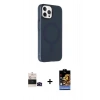 ieg™ iPhone 14 Pro Max Kılıf Çekirdek Modern Prime - Siyah Buffer Hayalet Cam Ekran Koruyucu + Siyah Bilvis Titan Kamera Lens