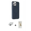 ieg™ iPhone 14 Pro Max Kılıf Çekirdek Modern Prime - Siyah Mat Seramik Nano Ekran Koruyucu + Gümüş Band Metal Kamera Lens