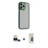 ieg™ iPhone 14 Pro Max Kılıf Eksen Doku Prime - Siyah 6D Mat Seramik Hayalet Nano Ekran Koruyucu + Siyah Bilvis Titan Kamera Lens