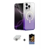 ieg™ iPhone 14 Pro Max Kılıf Eksen Minimal Özel Seri - Siyah Buffer Hayalet Cam Ekran Koruyucu + Gold Band Metal Kamera Lens