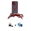 ieg™ iPhone 14 Pro Max Kılıf Eksen Özel Seri - Siyah 3D Antistatik Cam Ekran Koruyucu + Gold Bilvis Titan Kamera Lens