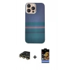 ieg™ iPhone 14 Pro Max Kılıf Eksen Prime - Siyah Buffer Hayalet Cam Ekran Koruyucu + Gold Raze Metal Kamera Lens
