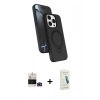 ieg™ iPhone 14 Pro Max Kılıf İz Işık Koleksiyonu - Şeffaf Pasifik Cam Ekran Koruyucu + Derin Mor Bilvis Titan Kamera Lens