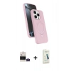 ieg™ iPhone 14 Pro Max Kılıf İz Işık Koleksiyonu - Şeffaf Pasifik Cam Ekran Koruyucu + Derin Mor Bilvis Titan Kamera Lens
