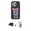 ieg™ iPhone 14 Pro Max Kılıf İz Minimal Koleksiyonu - Siyah 6D Mat Seramik Hayalet Nano Ekran Koruyucu + Gold Raze Metal Kamera Lens