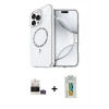 ieg™ iPhone 14 Pro Max Kılıf Kıvılcım Form Prime - Siyah Polymer Nano Ekran Koruyucu + Gold Bilvis Titan Kamera Lens