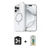 ieg™ iPhone 14 Pro Max Kılıf Kıvılcım Form Prime - Siyah Polymer Nano Ekran Koruyucu + Turuncu PVD Metal Kamera Lens