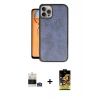 ieg™ iPhone 14 Pro Max Kılıf Kıvılcım Işık Serisi - Siyah Buffer Cam Ekran Koruyucu + Gümüş Bilvis Titan Kamera Lens