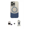 ieg™ iPhone 14 Pro Max Kılıf Kozmos Form Özel Seri - Siyah Bilvis Hayalet Cam Ekran Koruyucu + Derin Mor Bilvis Titan Kamera Lens