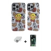 ieg™ iPhone 14 Pro Max Kılıf Nova Doku Koleksiyonu - Şeffaf 360 Full Body Arka Koruyucu + Gümüş Band Metal Kamera Lens