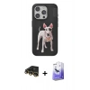 ieg™ iPhone 14 Pro Max Kılıf Nova Form Koleksiyonu - Siyah Bilvis 5in1 5D Magic Hayalet Cam Ekran Koruyucu + Gold Raze Metal Kamera Lens