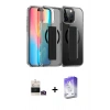 ieg™ iPhone 14 Pro Max Kılıf Nova Işık Koleksiyonu - Siyah Bilvis 5in1 3D Magic Cam Ekran Koruyucu + Gold Bilvis Titan Kamera Lens