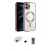 ieg™ iPhone 14 Pro Max Kılıf Nova Işık Özel Seri - Siyah Joko Magic 5D Hayalet Cam + Gümüş Band Metal Kamera Lens