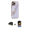 ieg™ iPhone 14 Pro Max Kılıf Nova Işık Prime - Siyah Buffer Hayalet Cam Ekran Koruyucu + Gold Raze Metal Kamera Lens