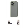 ieg™ iPhone 14 Pro Max Kılıf Nova Işık Serisi - Siyah Bilvis 3D Mat Cam Ekran Koruyucu + Derin Mor Bilvis Titan Kamera Lens