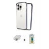 ieg™ iPhone 14 Pro Max Kılıf Pusula Asil Koleksiyonu - Siyah Polymer Nano Ekran Koruyucu + Gold Band Metal Kamera Lens