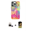 ieg™ iPhone 14 Pro Max Kılıf Siluet Çizgi Koleksiyonu - Siyah Buffer Cam Ekran Koruyucu + Siyah Bilvis Titan Kamera Lens