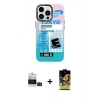 ieg™ iPhone 14 Pro Max Kılıf Siluet Çizgi Koleksiyonu - Siyah Buffer Cam Ekran Koruyucu + Siyah Bilvis Titan Kamera Lens