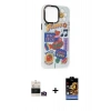 MARSİLYAN™- iPhone 14 Pro Max Kılıf Siluet Çizgi Koleksiyonu - Siyah Buffer Hayalet Cam Ekran Koruyucu + Bilvis Titan Kamera Lens - GD