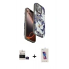 ieg™ iPhone 14 Pro Max Kılıf Siluet Doku - Siyah Joko 5D Cam + Siyah Bilvis Titan Kamera Lens